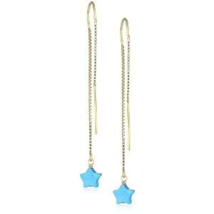 Viv&Ingrid Threads Turquoise Star Thread Earrings