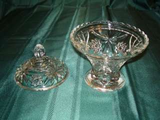 Anchor Hocking Star of David Candy Dish Bowl with Lid  