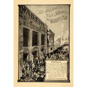  1904 Ad Wabash Entrance Worlds Fair Railroad St. Louis 