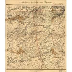  Civil War Map Northern Alabama and Georgia / compiled and 