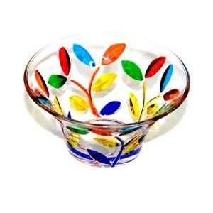  Italian Murano Glass Bowl with Flower Vine Design: Kitchen 