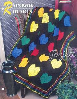 Rainbow Hearts Afghan, Annies crochet pattern  
