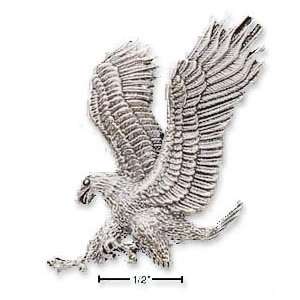   Sterling Silver Large Landing Bald Eagle Charm   JewelryWeb: Jewelry