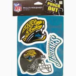  Jacksonville Jaguars NFL Multi Magnet Sheet 3 Magnets 