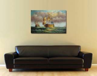 19th Century Sailing Vessel Original Oil Painting LARGE  