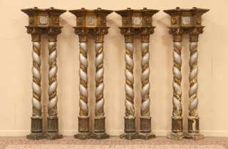 Set of 4 Double Baroque Architectural Columns  