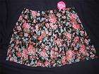   Arizona Jean Co Black Floral SKORT Skirt Shorts Girls Plus Size 14 1/2