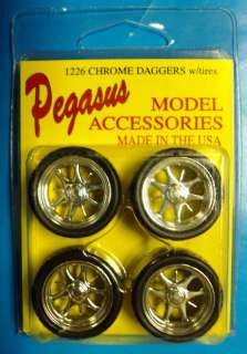 Chrome Dagger Custom Rims w/Tires Pegasus 1226  
