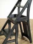   Mahogany Distressed Black Convertible Ladder Chair Step Stool a113bdb