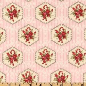   Savon Bouquet Rosettes Rose Fabric By The Yard: Arts, Crafts & Sewing