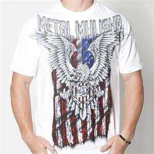    Metal Mulisha Patriot Custom T Shirt   Large/White Automotive