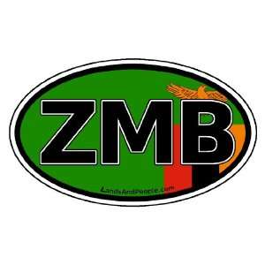 Zambia ZMB and Zambian Flag Africa State Car Bumper Sticker Decal Oval