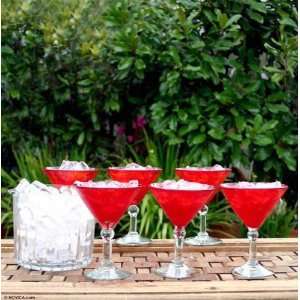  Martini glasses, Ruby Red (set of 6)