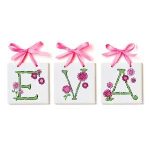    Personalized Name Tiles   Polka Dot Flowers: Home & Kitchen
