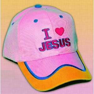   Feather Lite Adjustable Cap I Love Jesus Pink/Orange 
