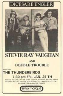   Ray Vaughn With The Thunderbirds Concert Poster Print RARE  