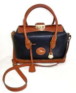 Dooney & Bourke Leather vintage Black Brown Doctor bag Dr large 