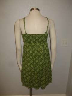 FREE PEOPLE Anthropologie Green Intricate pattern Double v straps Bow 