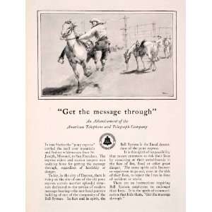  1928 Ad Cowboy Horse American Telephone Telegraph Native American 