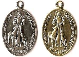 Small Brass or Silver Saint Francis Pet ID Dog Cat Tag  