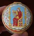   HALCYON DAYS ENGLAND ROUND KING DAVID VIEWS OF JERUSELEM TRINKET BOX