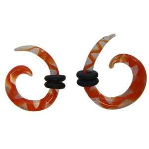    Small Red Spiral Glass Taper   Fashion Ear Plugs: Toys & Games