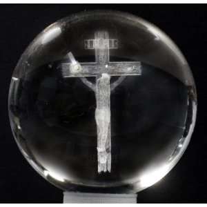   : 3d Laser Crystal Ball Crucifix + 3 Led Light Stand: Everything Else