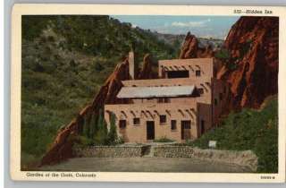 Linen Postcard Hidden Inn at Garden of Gods..Colorado  