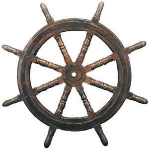  38 Antique Wood & Metal Ship Wheel (shade of wood may 