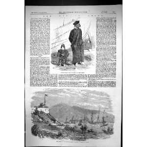  1858 War China Chinese Bumboat Man Child Canton River Ship 