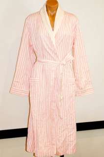 NWT Victorias Secret Pink Stripe Logo Terry Cotton Robe S  