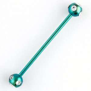  One PVD Stainless Steel Straight Industrial Barbell: 14g 1 