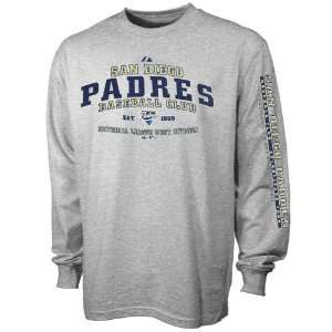 Majestic San Diego Padres Ash Fan Club Long Sleeve T shirt  