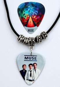 Muse Guitar Pick Leather Necklace + Matching Pick  