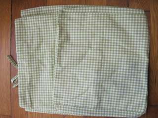 POTTERY BARN KIDS Green White Gingham Basket Liners SET OF 2  