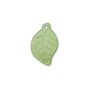  Acrylic Matte Green Small Textured Leaf Charm: Arts 