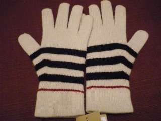 BURBERRY gloves Large Nova Check one size wool NWT  