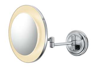 Single Sided LED Deco Halo 5X Magnifying Wall Mirror, Hardwire