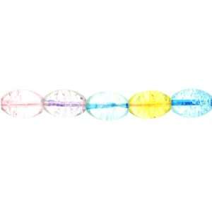 Beads   Natural Multicolor Cracked Crystal  Melon Plain   16mm Height 