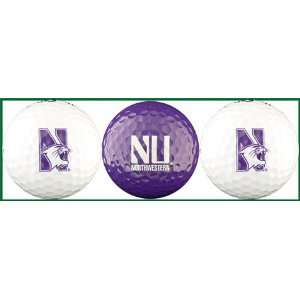  Northwestern University Wildcats Golf Balls 3 Piece Gift 