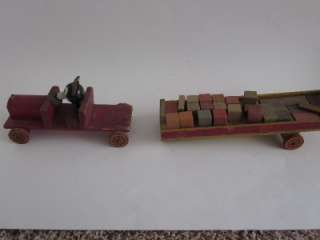   MICKEY MOUSE walt disney wooden wood blocks pull toy truck  