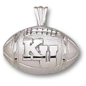  University of Kansas Lrg KU Football Pendant (Silver) Sports