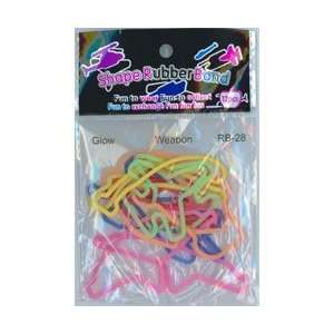  Army Weapons Shaped Glow In The Dark Rubber Band Bracelets 