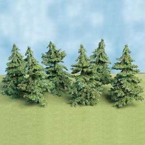  Dollhouse Miniature Six Green Spruce Trees Toys & Games