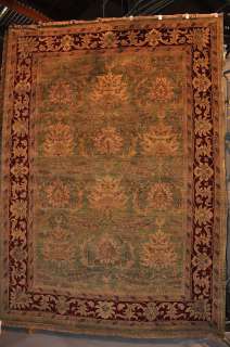 9x12 RUG KASHAN ANTIQUE TEA WASHED RARE GREEN RED MUTED  