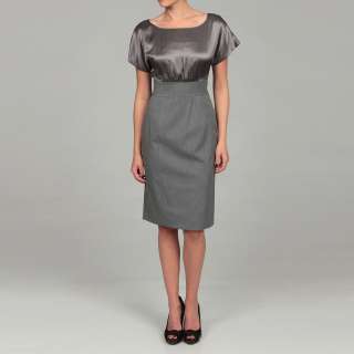 Tahari Womens Silvery/ Grey Empire Dress  Overstock