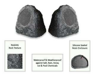 New Acoustic Audio RS8GG Grey Outdoor Rock Speakers 893044002570 