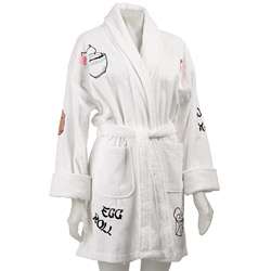 Aegean Apparel White with Chinese Applique Robe  Overstock