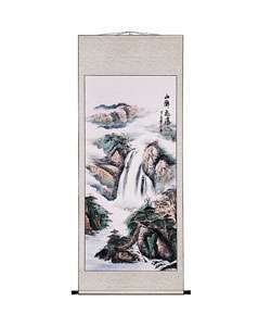 Waterfall Landscape Chinese Art Wall Scroll Painting  Overstock