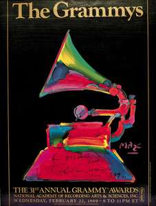 PETER MAX, Signed 1989 Grammy Awards Poster  